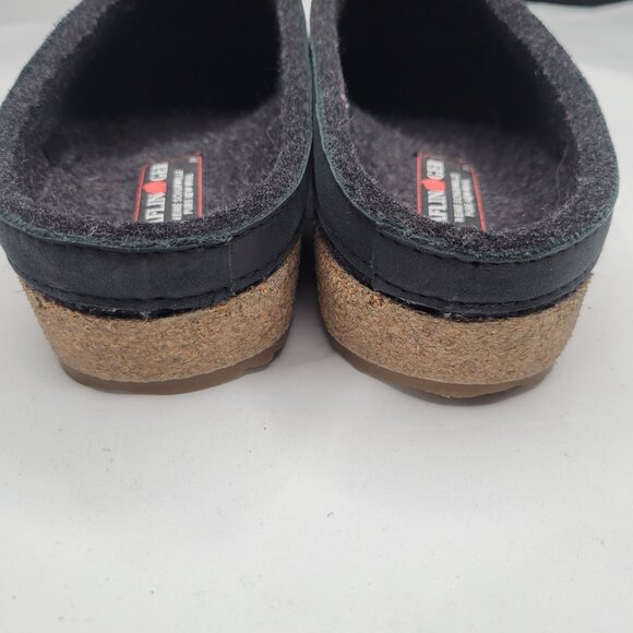 HAFLINGER GZL Charcoal Wool Felt Clog Size 39 Cork Winter Unisex - Picture 5 of 9